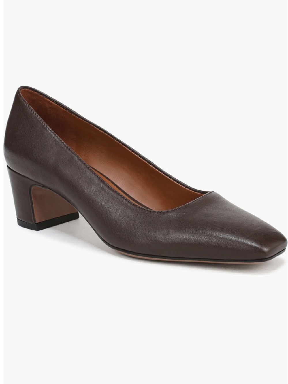 Franco Sarto Salino Square Toe Cushioned Pump in Chocolate Brown 7.5M NIB